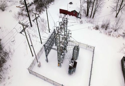 transformer in cold winter